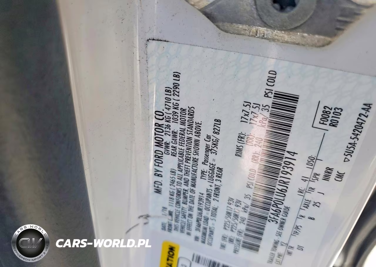 2018 Ford Fusion Se Hybrid VIN:3FA6P0LU6JR193914 - 12