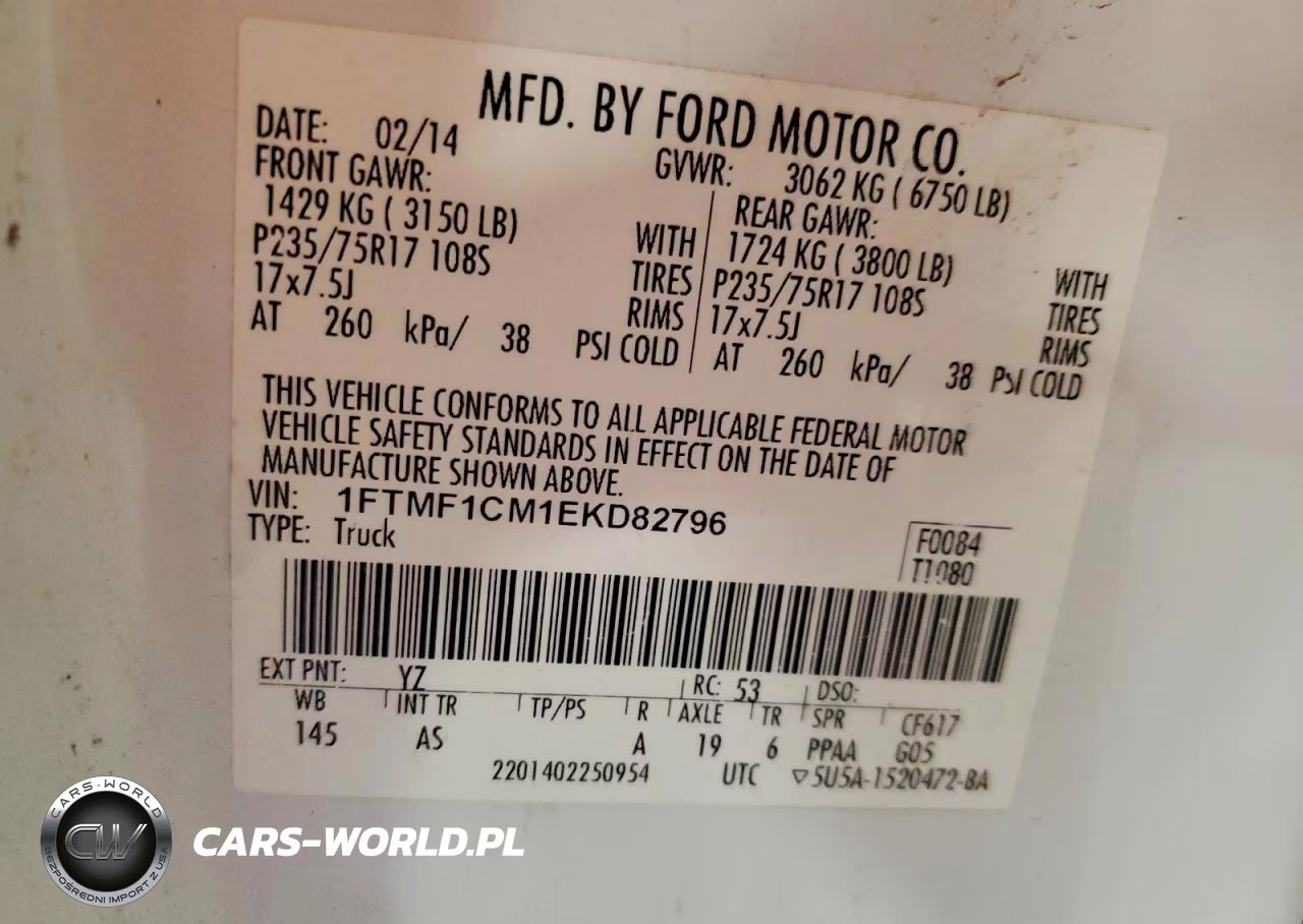 2014 Ford F150 VIN:1FTMF1CM1EKD82796 - 12