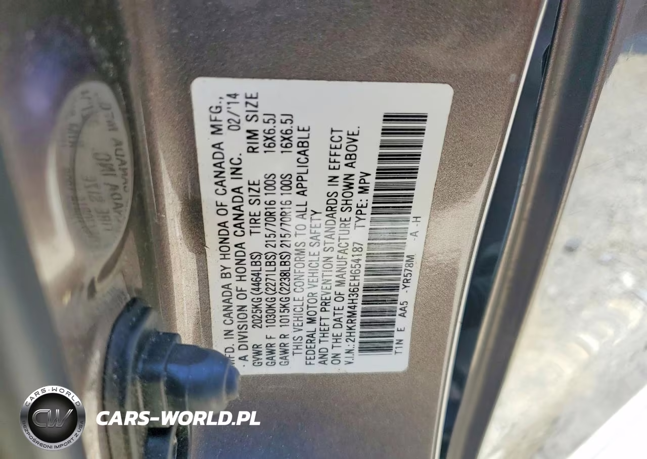 2014 Honda Cr-V Lx VIN:2HKRM4H36EH654187 - 13
