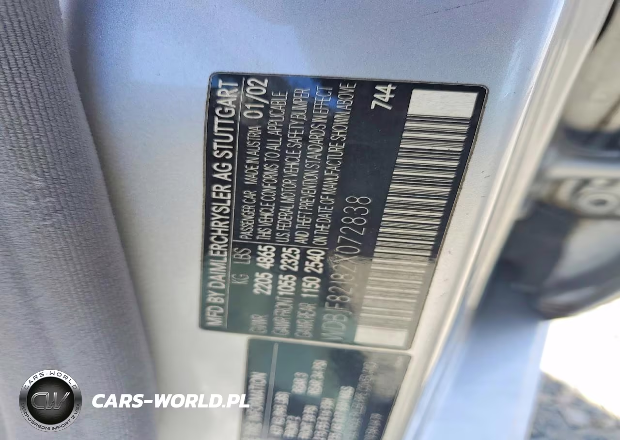 2002 Mercedes-Benz E 320 4Matic VIN:WDBJF82J82X072838 - 12