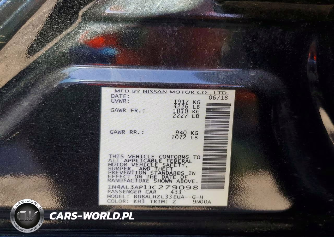 2018 Nissan Altima 2.5 Sr VIN:1N4AL3AP1JC279098 - 13