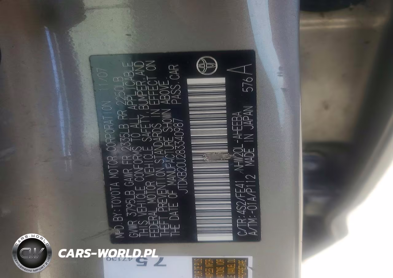 2008 Toyota Prius Base VIN:JTDKB20U283340987 - 12