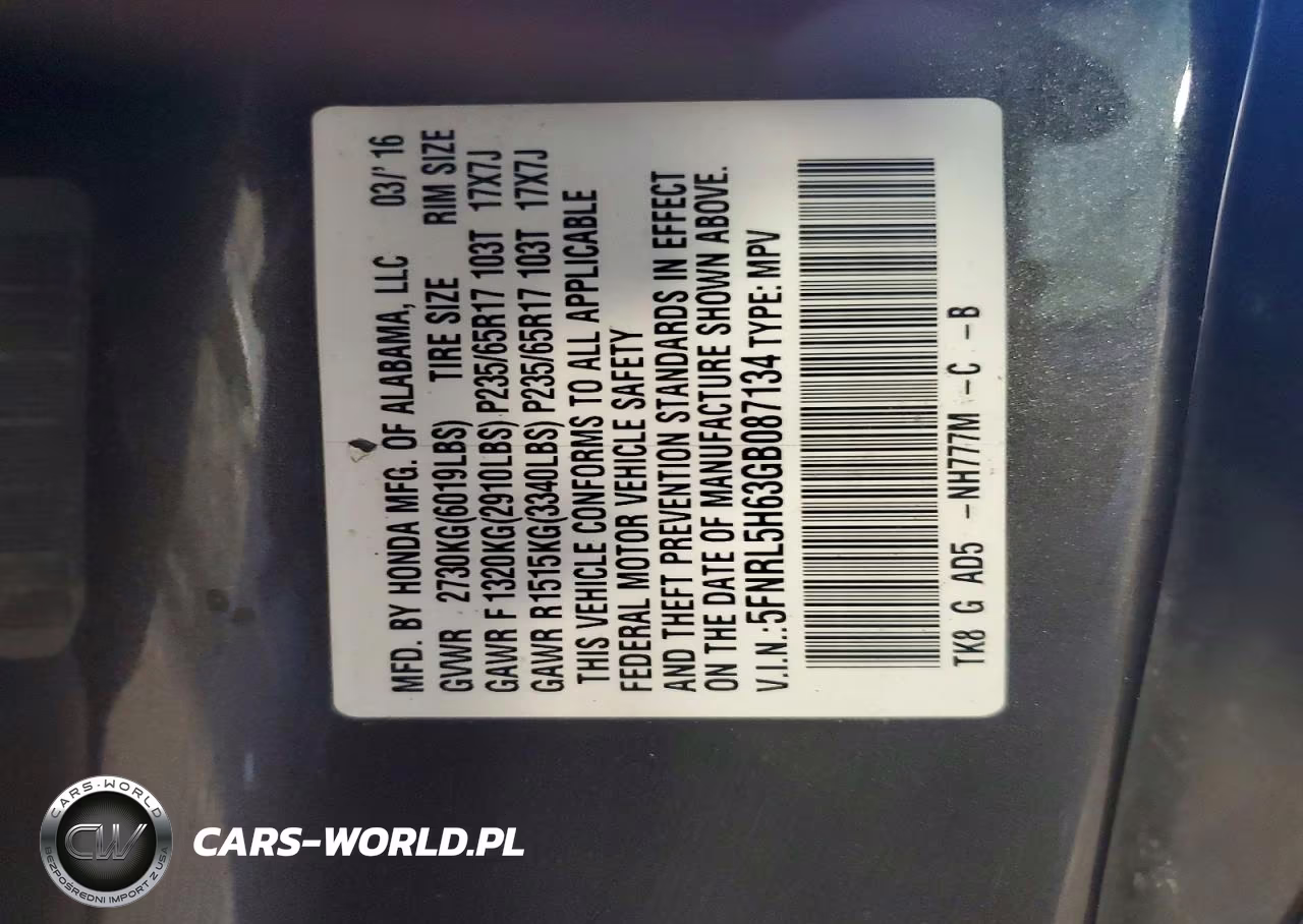 2016 Honda Odyssey Exl VIN:5FNRL5H63GB087134 - 14