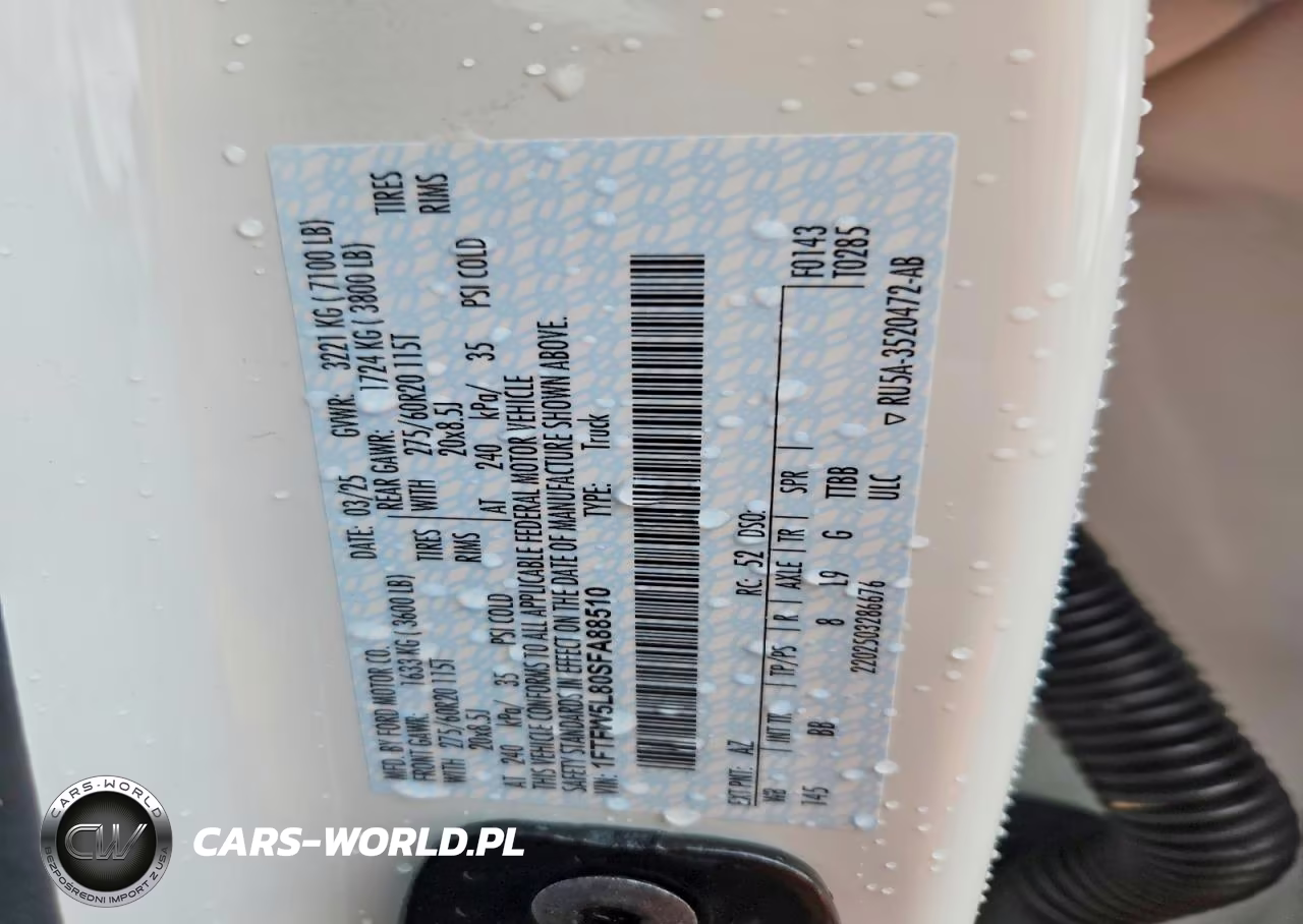2025 Ford F150 Lariat VIN:1FTFW5L80SFA88510 - 12
