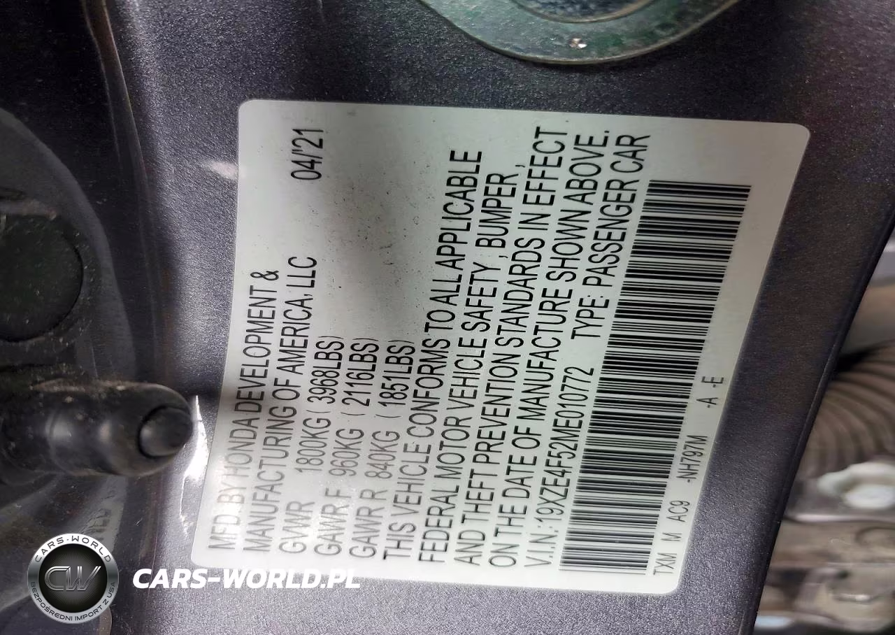 2021 Honda Insight Ex VIN:19XZE4F52ME010772 - 12