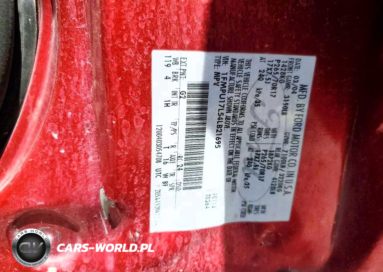 2004 Ford Expedition Eddie Bauer VIN:1FMPU17L54LB21695 - 13