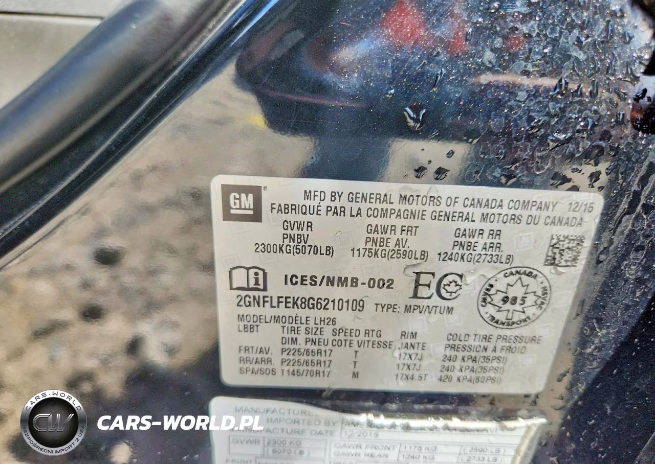 2016 Chevrolet Equinox Lt VIN:2GNFLFEK8G6210109 - 13