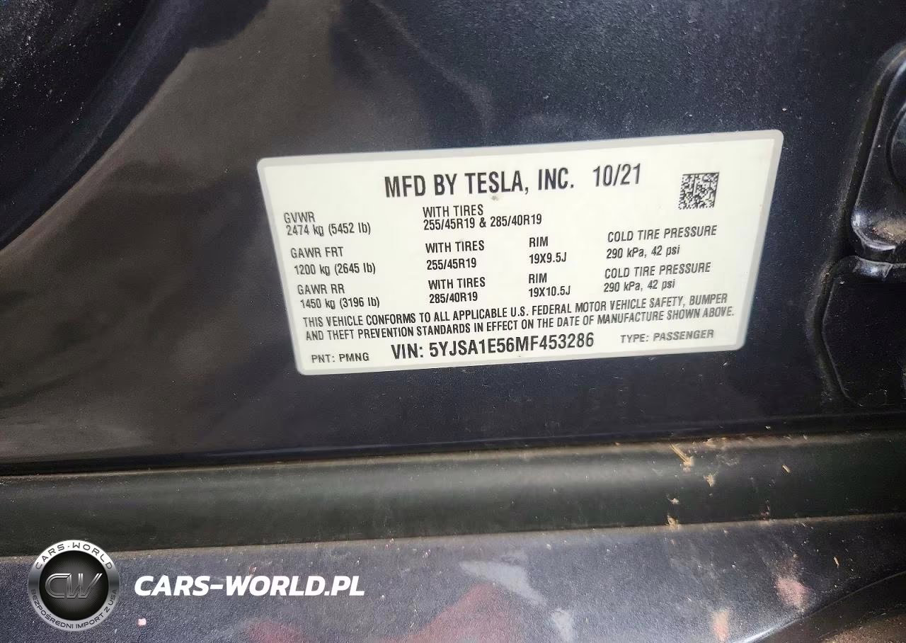 2021 Tesla Model S VIN:5YJSA1E56MF453286 - 12