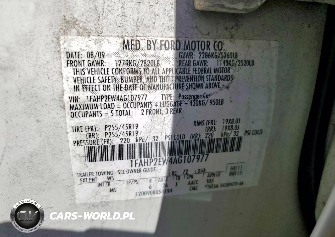 2010 Ford Taurus Sel VIN:1FAHP2EW4AG107977 - 12