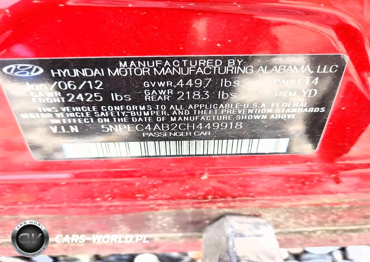 2012 Hyundai Sonata Limited 2.0T VIN:5NPEC4AB2CH449918 - 12