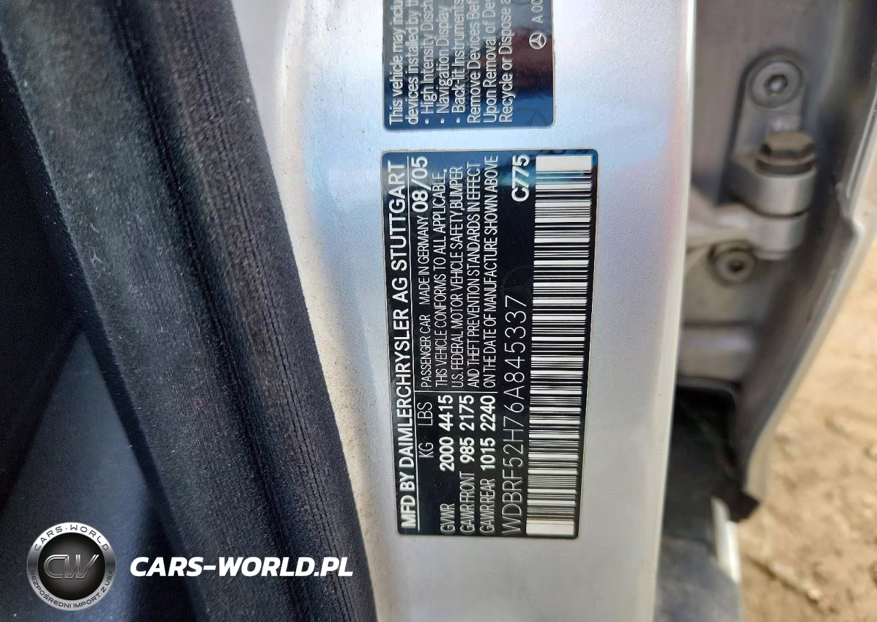 2006 Mercedes-Benz C 230 VIN:WDBRF52H76A845337 - 12