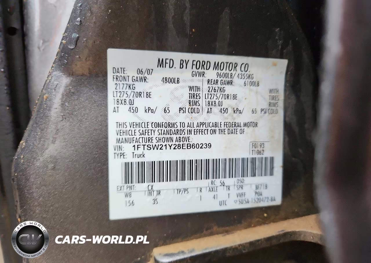 2008 Ford F250 Super Duty VIN:1FTSW21Y28EB60239 - 12