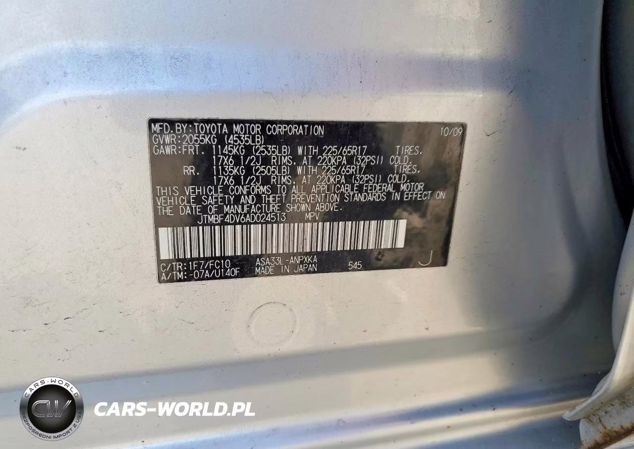 2010 Toyota Rav4 Base VIN:JTMBF4DV6AD024513 - 13