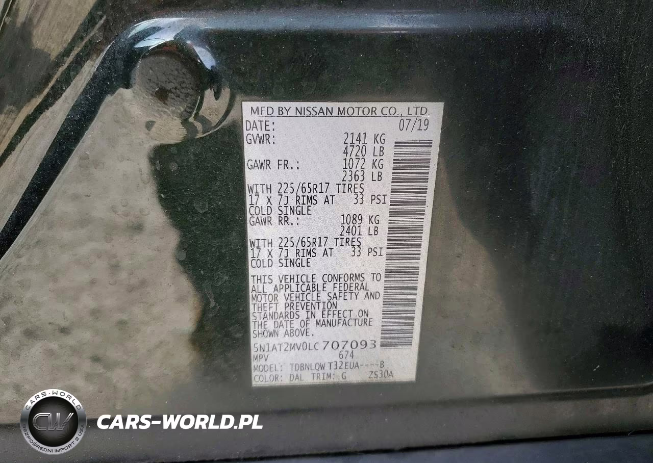 2020 Nissan Rogue Sv VIN:5N1AT2MV0LC707093 - 13