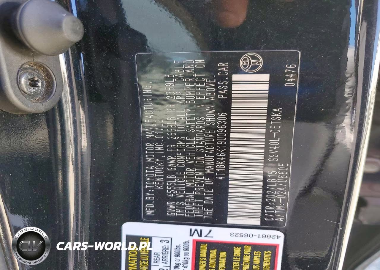 2009 Toyota Camry Se V6 VIN:4T1BK46K19U096306 - 13