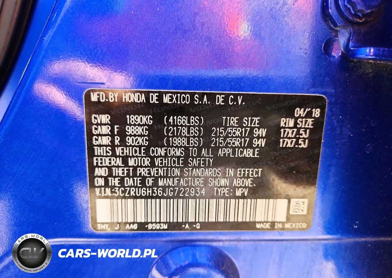 2018 Honda Hr-V Lx VIN:3CZRU6H36JG722934 - 13