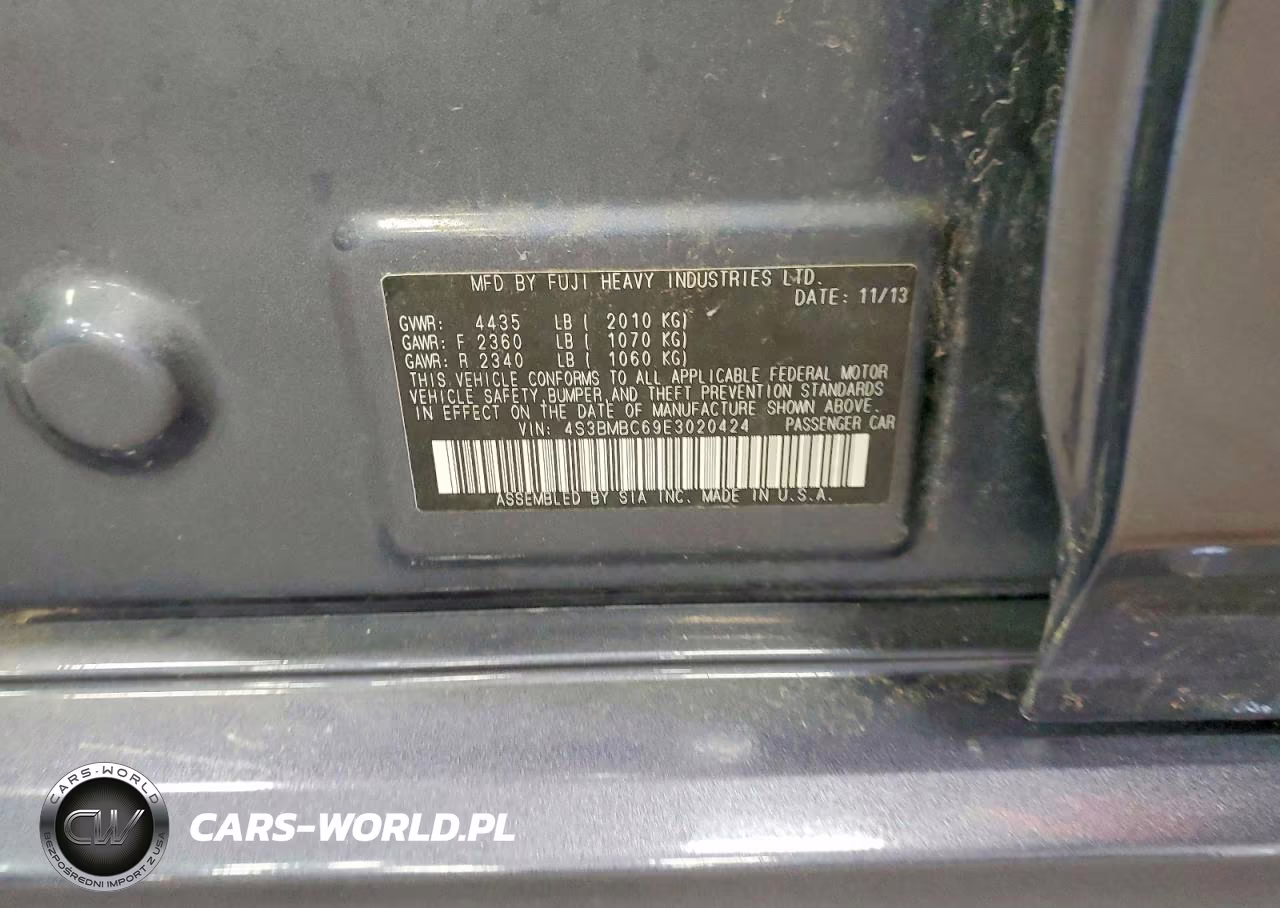 2014 Subaru Legacy 2.5I Premium VIN:4S3BMBC69E3020424 - 12