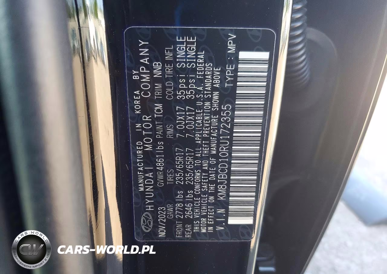 2024 Hyundai Tucson Blue VIN:KM8JBCD10RU172355 - 14