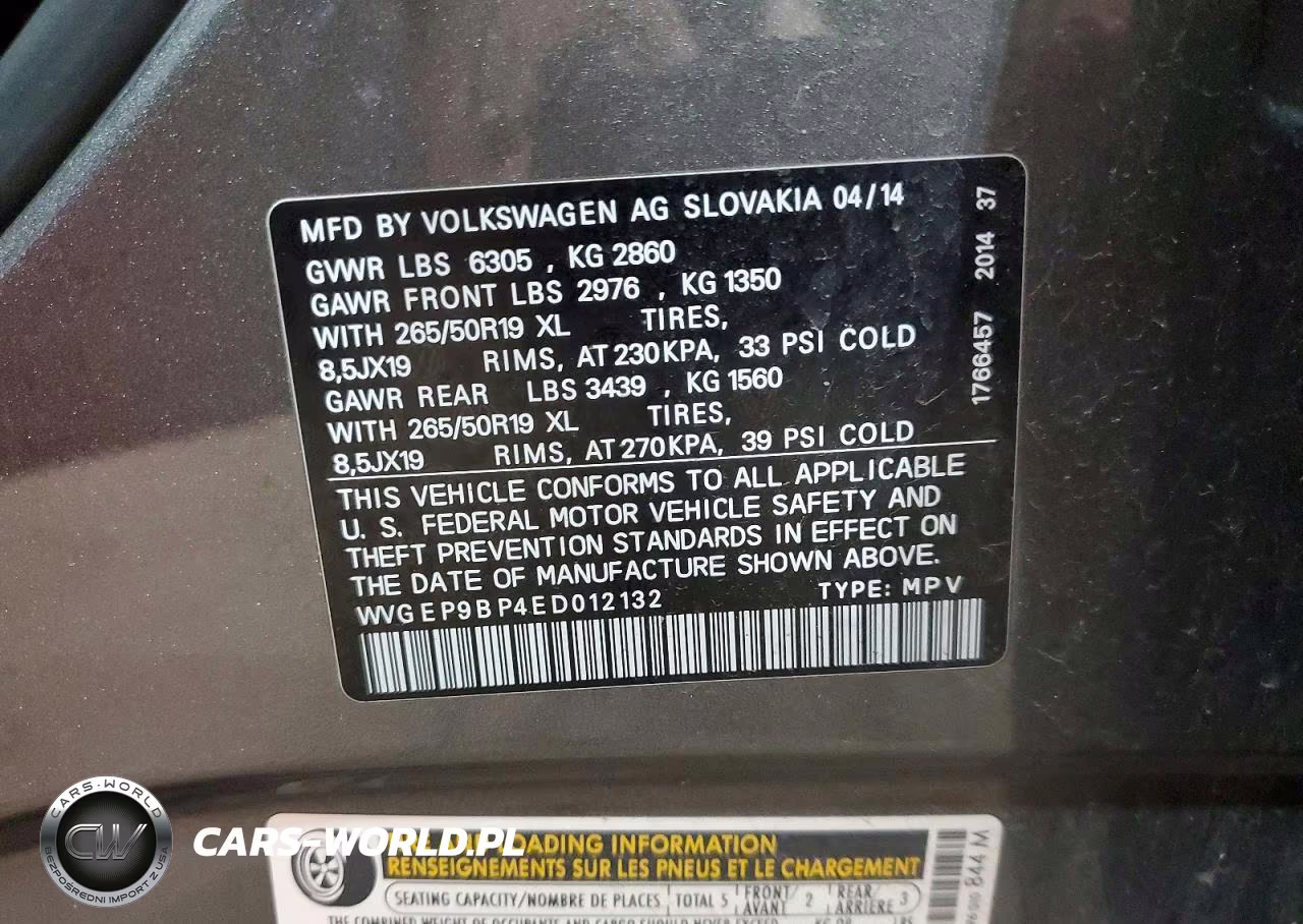 2014 Volkswagen Touareg V6 Tdi VIN:WVGEP9BP4ED012132 - 13