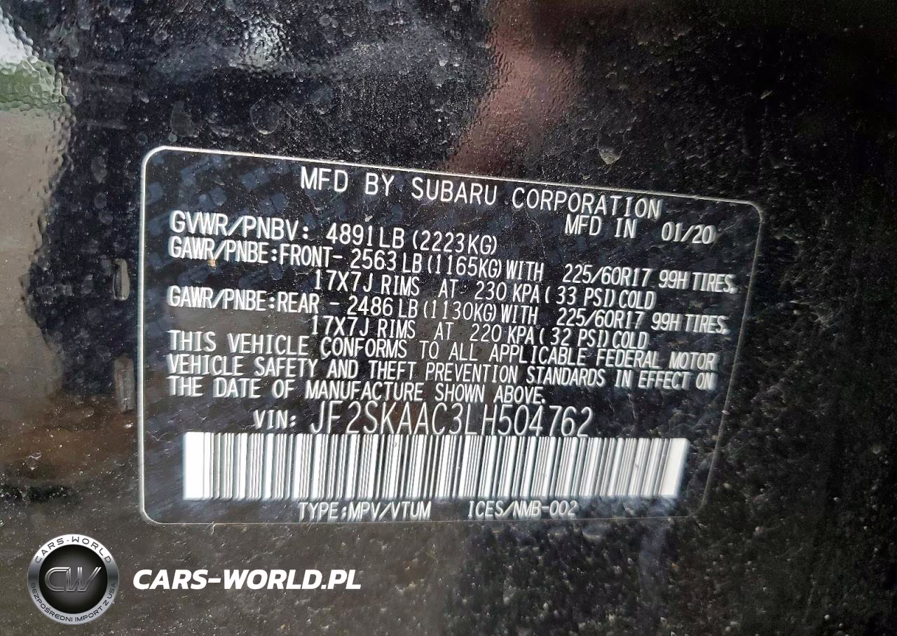 2020 Subaru Forester VIN:JF2SKAAC3LH504762 - 14