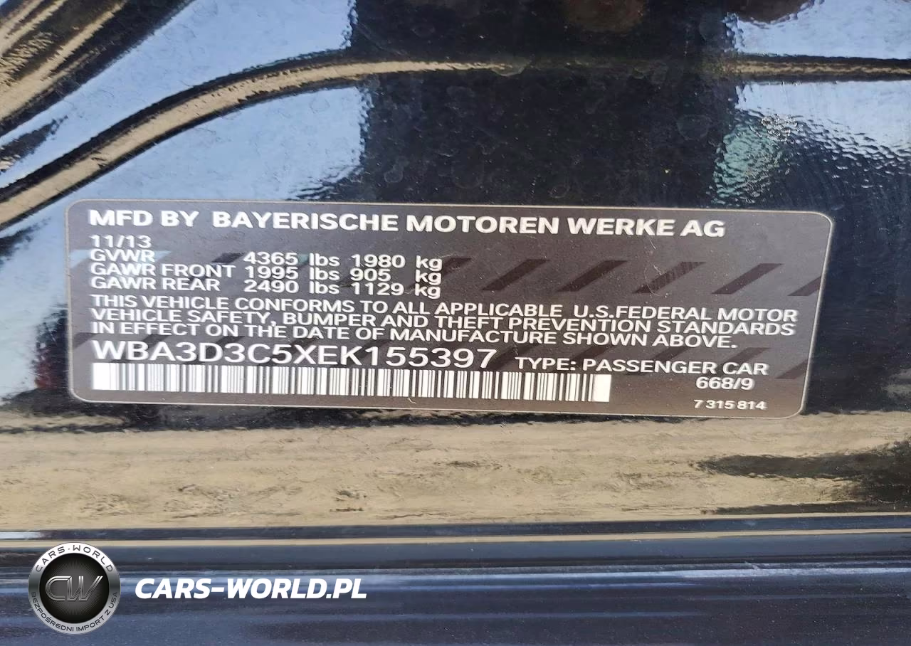 2014 BMW 328 D VIN:WBA3D3C5XEK155397 - 12
