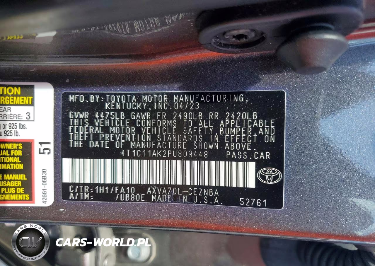 2023 Toyota Camry Le VIN:4T1C11AK2PU809448 - 13