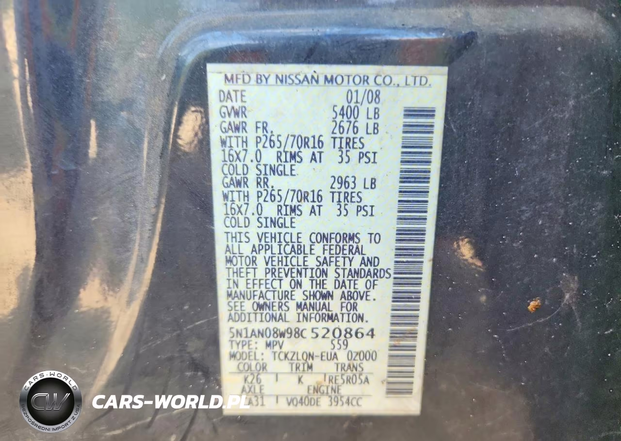 2008 Nissan Xterra X VIN:5N1AN08W98C520864 - 13