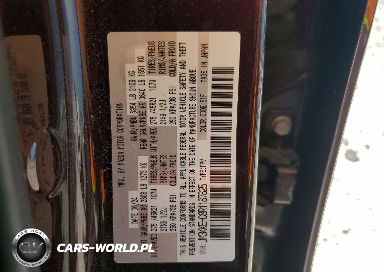 2024 Mazda Cx-90 Premium Plus VIN:JM3KKEHC8R1187825 - 13