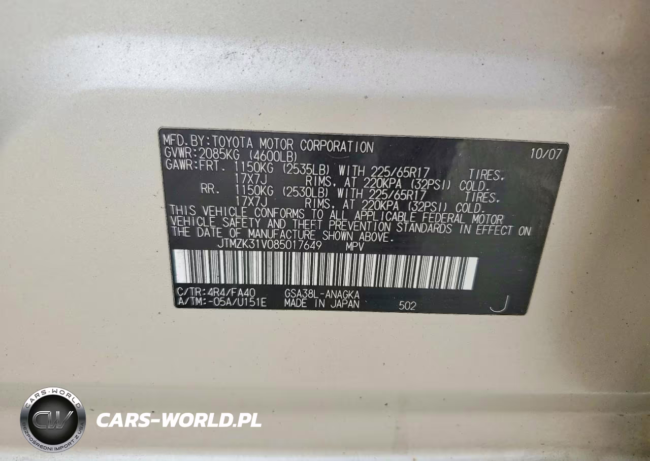 2008 Toyota Rav4 VIN:JTMZK31V085017649 - 13