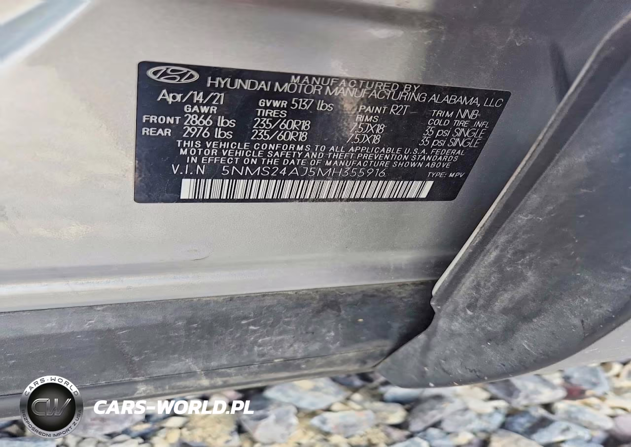 2021 Hyundai Santa Fe Sel VIN:5NMS24AJ5MH355916 - 12