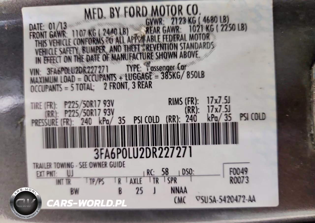 2013 Ford Fusion Se Hybrid VIN:3FA6P0LU2DR227271 - 12
