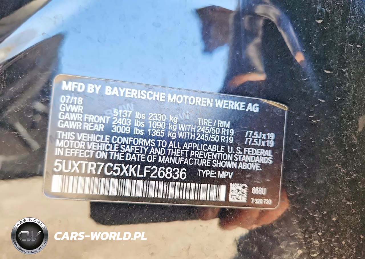2019 BMW X3 Sdrive30I VIN:5UXTR7C5XKLF26836 - 13