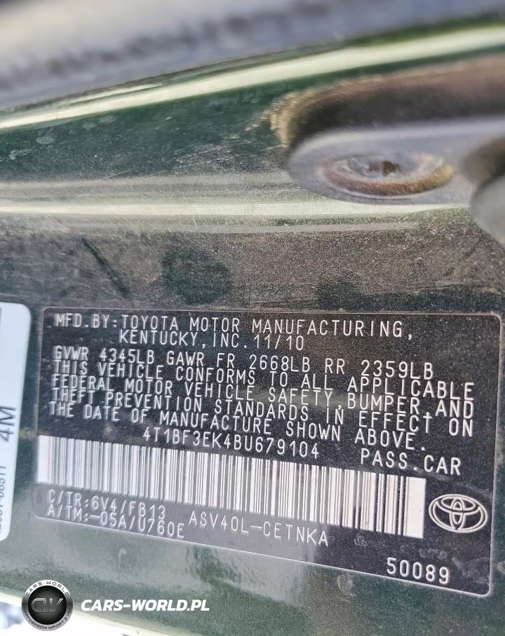 2011 Toyota Camry Base VIN:4T1BF3EK4BU679104 - 12