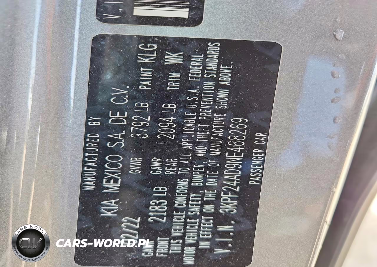 2022 Kia Forte Lxs VIN:3KPF24AD9NE468269 - 12