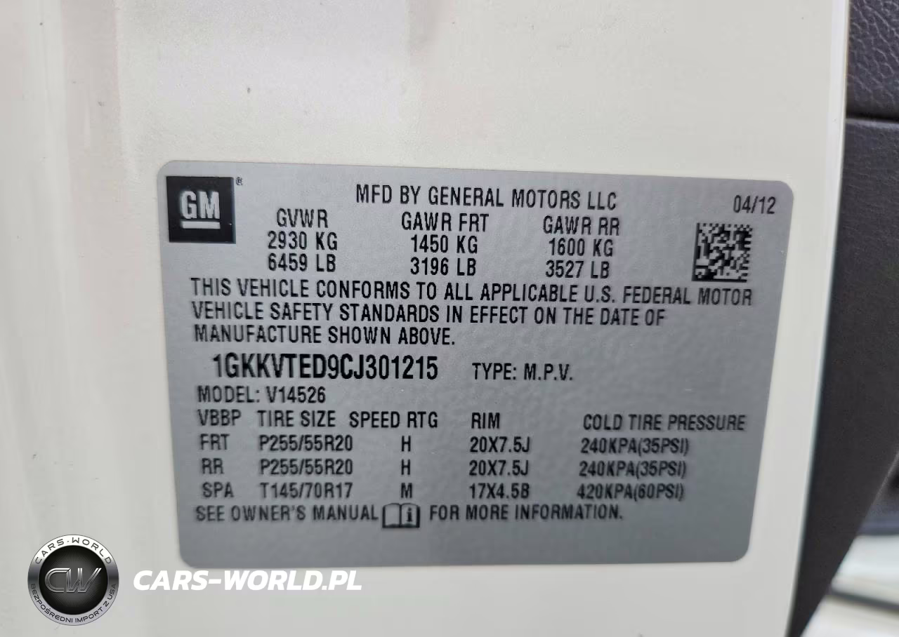 2012 GMC Acadia Denali VIN:1GKKVTED9CJ301215 - 13