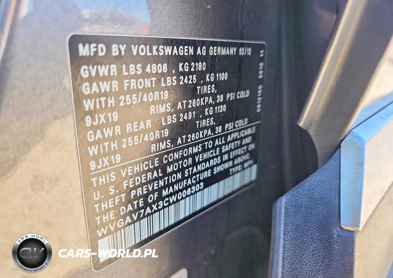 2012 Volkswagen Tiguan S VIN:WVGAV7AX3CW006303 - 13