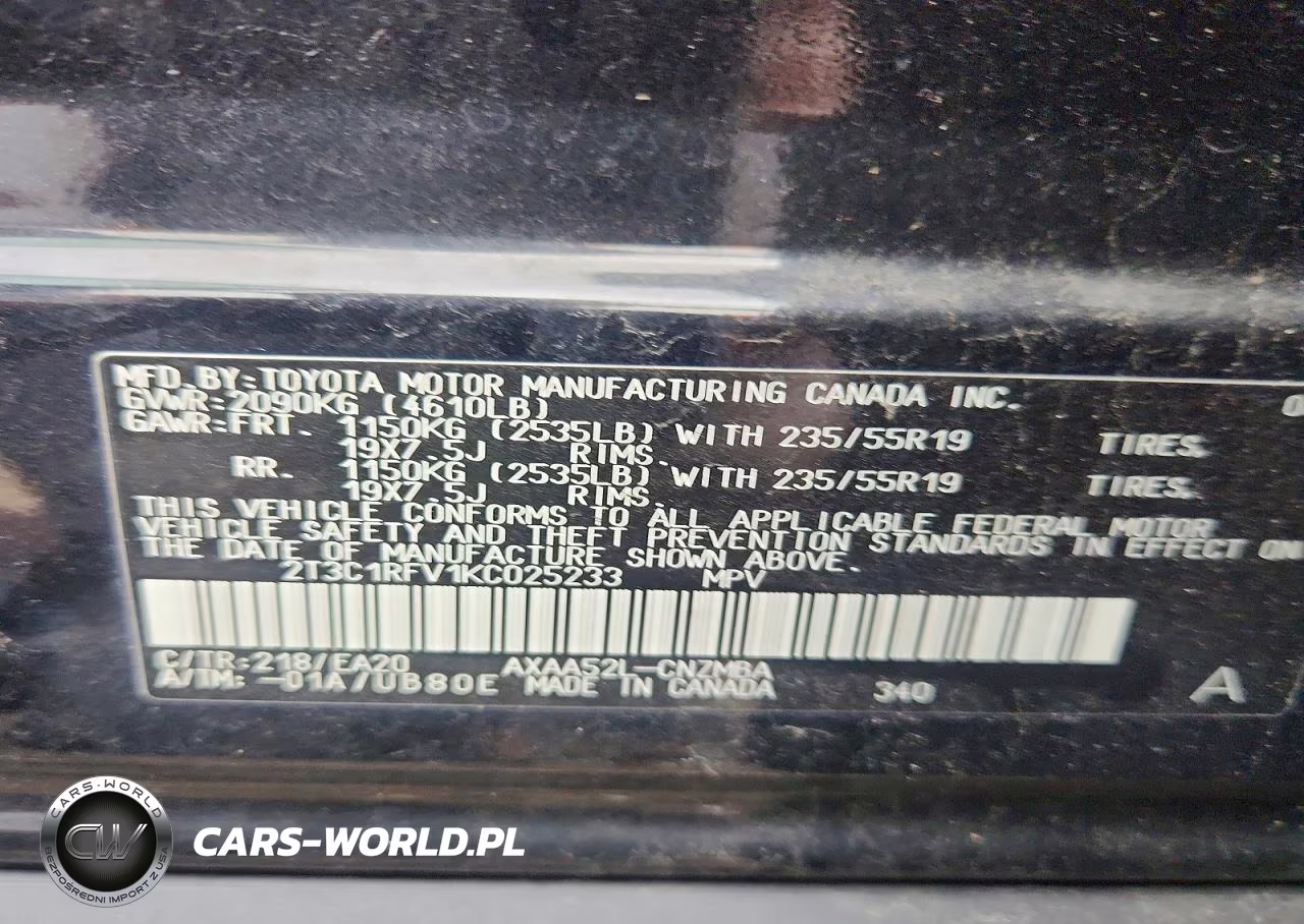 2019 Toyota Rav4 Xle Premium VIN:2T3C1RFV1KC025233 - 13