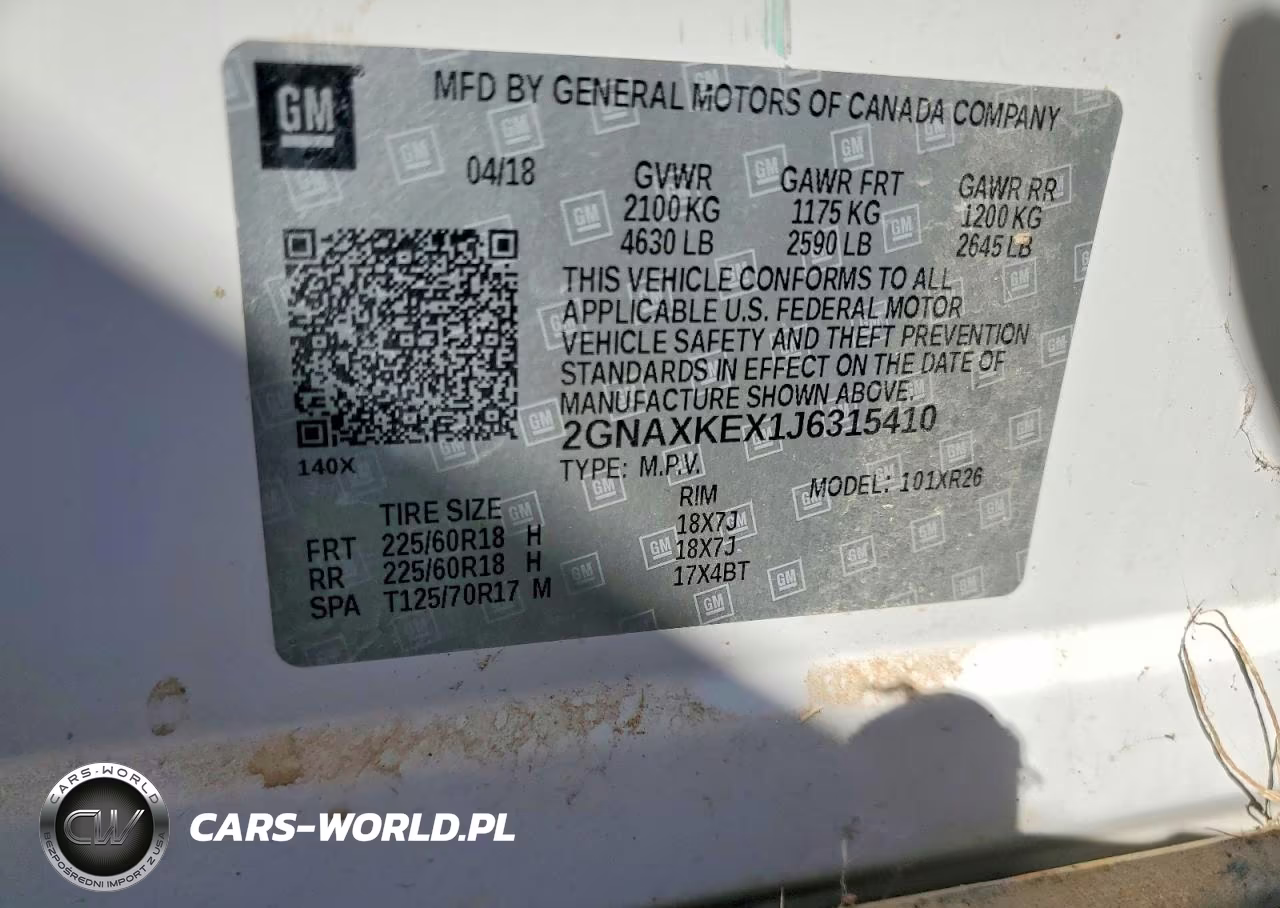 2018 Chevrolet Equinox Lt VIN:2GNAXKEX1J6315410 - 13