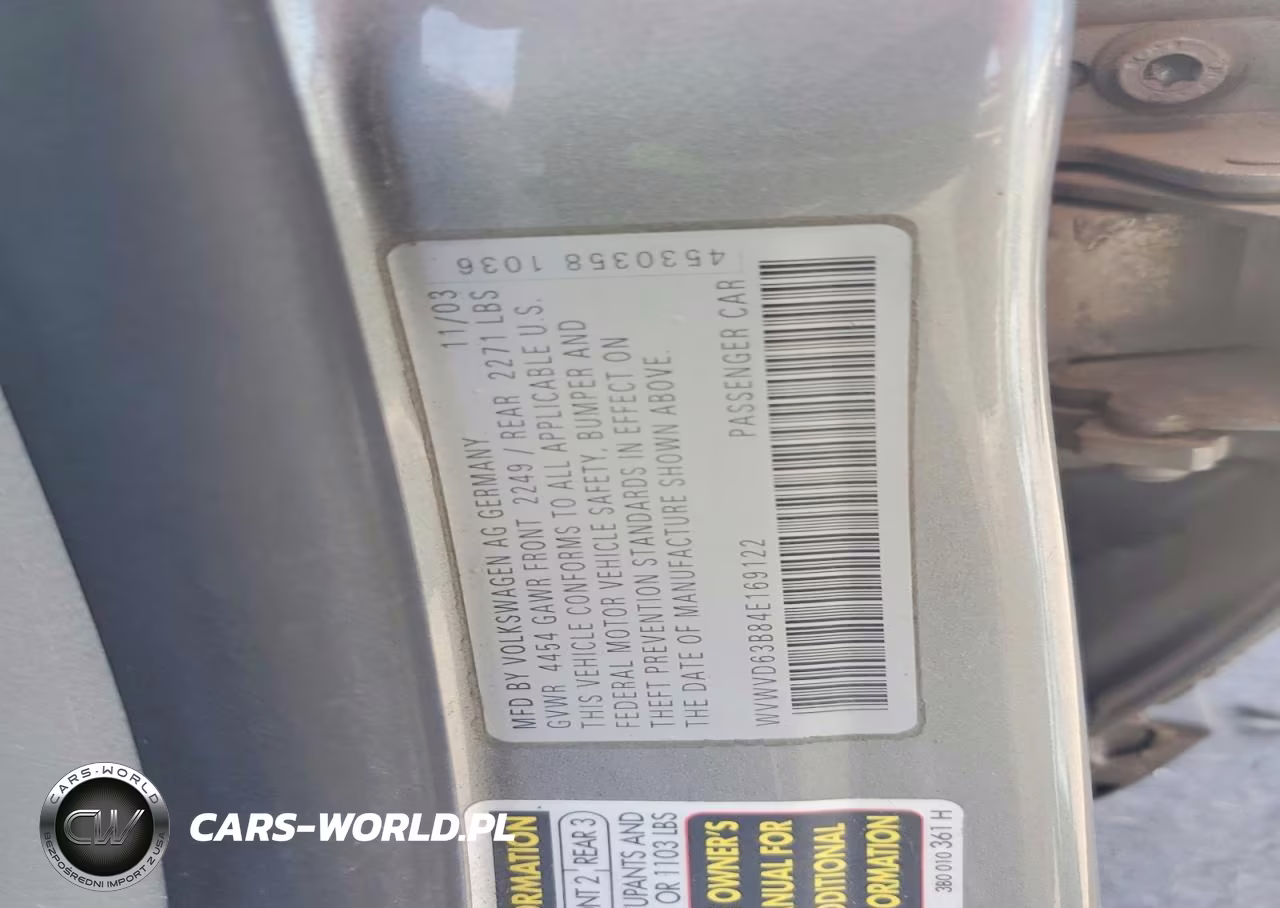 2004 Volkswagen Passat Gls VIN:WVWVD63B84E169122 - 12