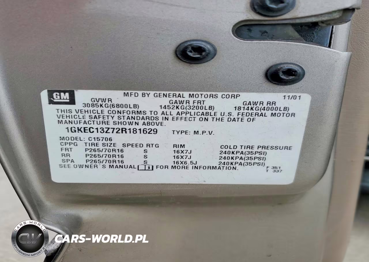 2002 GMC Yukon VIN:1GKEC13Z72R181629 - 13