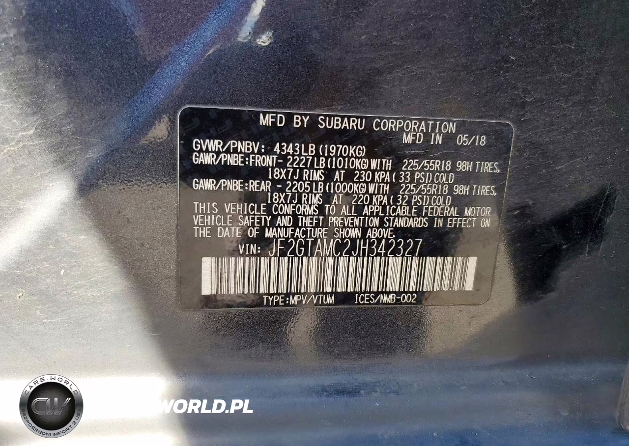 2018 Subaru Crosstrek Limited VIN:JF2GTAMC2JH342327 - 13