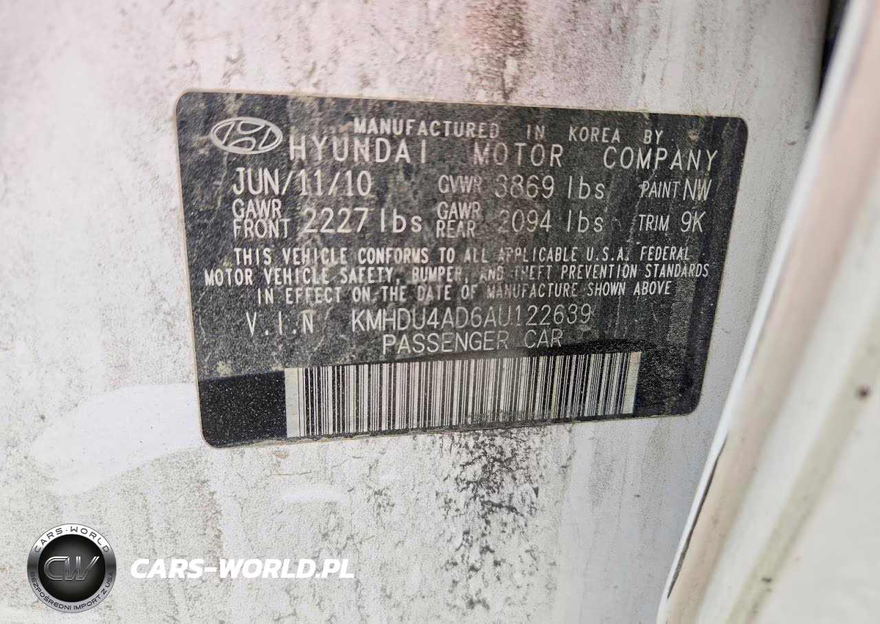 2010 Hyundai Elantra Gls VIN:KMHDU4AD6AU122639 - 12