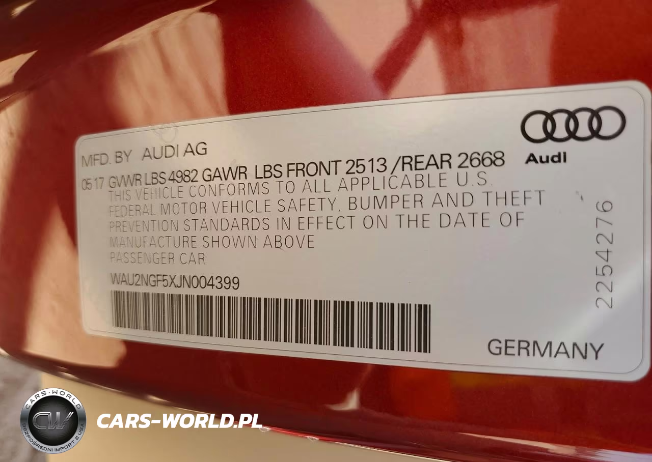 2018 Audi A5 Prestige VIN:WAU2NGF5XJN004399 - 12