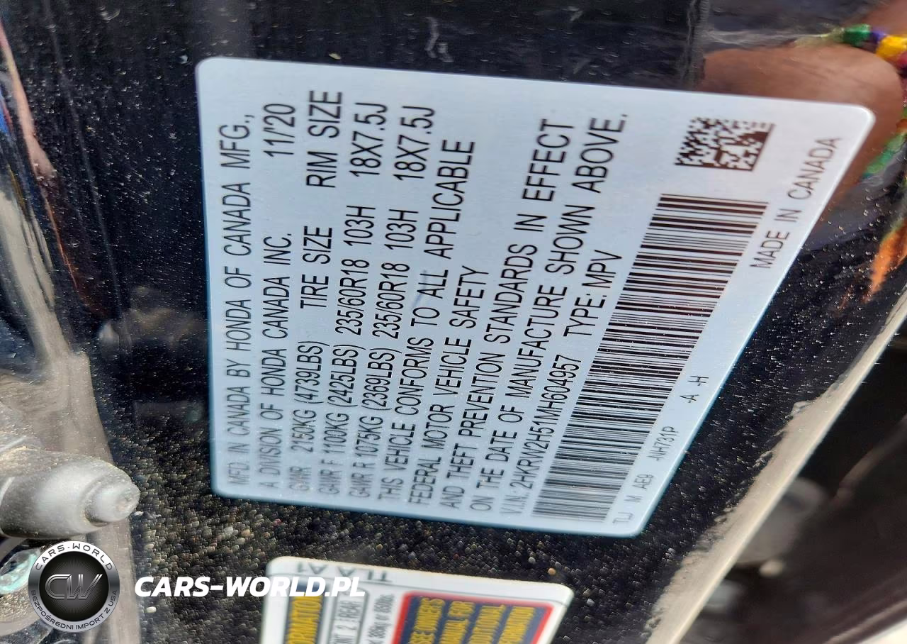 2021 Honda Cr-V Ex VIN:2HKRW2H51MH604957 - 12