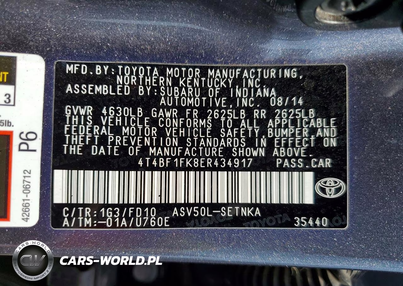 2014 Toyota Camry Le VIN:4T4BF1FK8ER434917 - 12