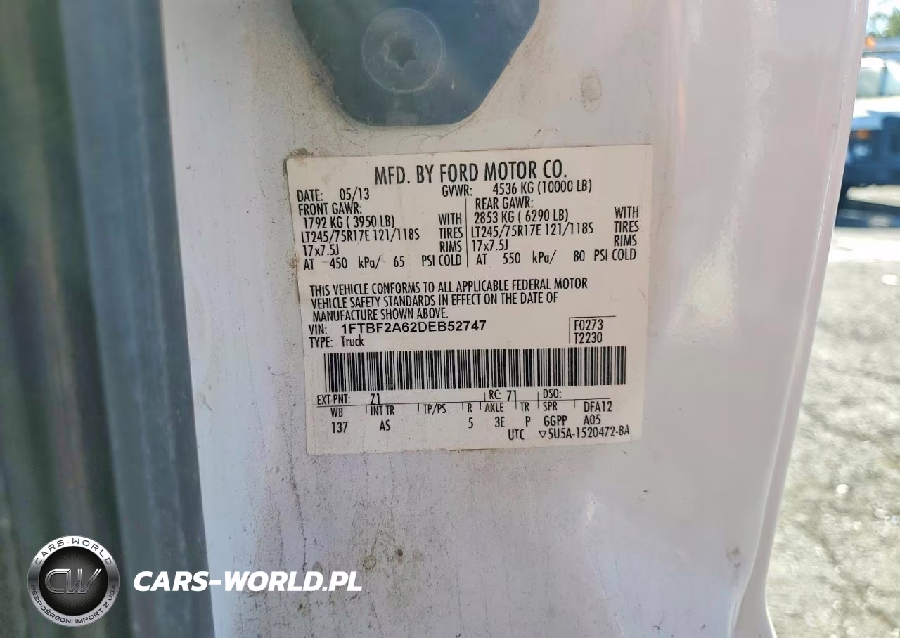 2013 Ford F250 Super Duty VIN:1FTBF2A62DEB52747 - 12