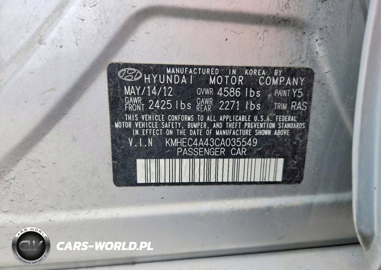 2012 Hyundai Sonata Hybrid VIN:KMHEC4A43CA035549 - 12