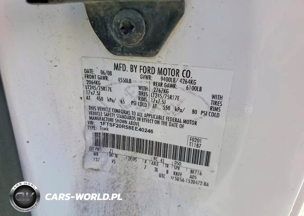 2008 Ford F250 Super Duty VIN:1FTSF20R58EE40246 - 12
