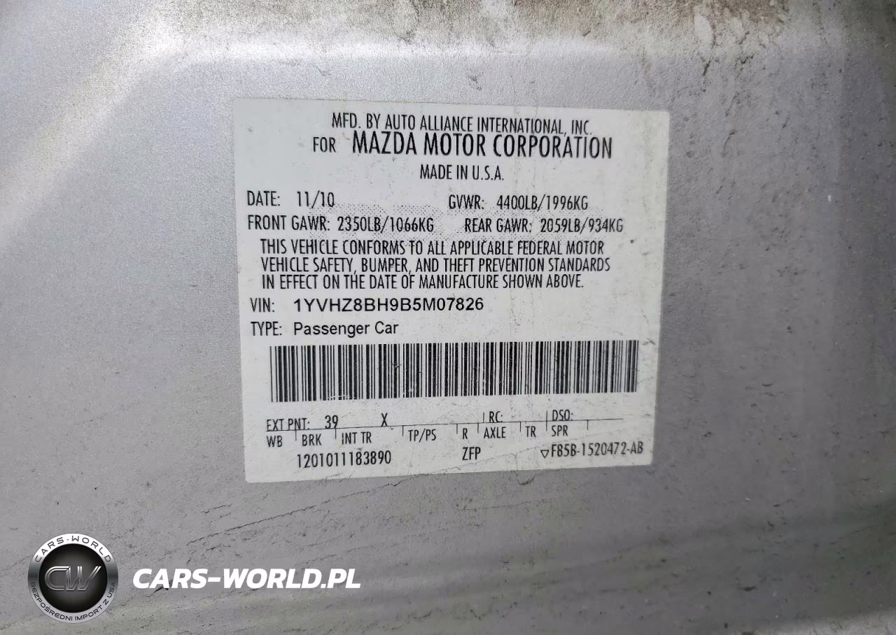 2011 Mazda 6 I VIN:1YVHZ8BH9B5M07826 - 12