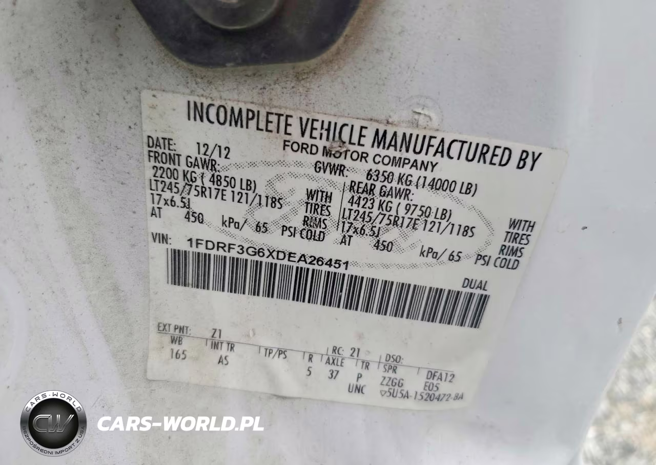 2013 Ford F350 Super Duty VIN:1FDRF3G6XDEA26451 - 12